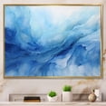 thumbnail image 2 of Designart "Emotional Waves of Blue Tachisme I" Oversized Abstract Framed Wall Art - Transitional Blue Tachisme Bedroom Framed Canvas Wall Art, 2 of 7