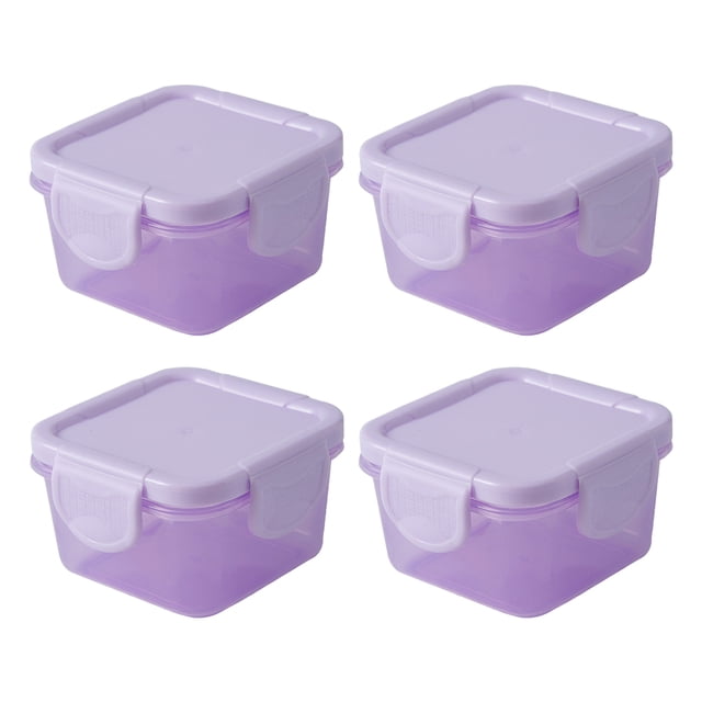 Portable Food Storage Containers for Fridge Made of PP Material Purple Color Keeps Foods Fresh and Orderly 4Pcs