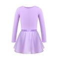 thumbnail image 2 of iEFiEL Girls Long Sleeves Ballet Dance Gymnastics Leotard with Chiffon Tied Skirt Outfit Set, 2 of 6