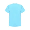 thumbnail image 2 of Eandarui Kids Boys Solid Color Short Sleeve T-shirt Summer Active Casual Tops Round Neck Tee Outdoor Sky Blue 120, 2 of 5