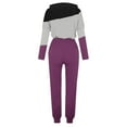 thumbnail image 4 of Brondbend Sweat Suits for Womens 2 Piece Tracksuit Women Hooded Long Sleeve Multicolor Pullover Elastic Waist Drawstring Pockets Sweatpant Set Loose Fall Athletic Outfits,Purple, 4 of 4