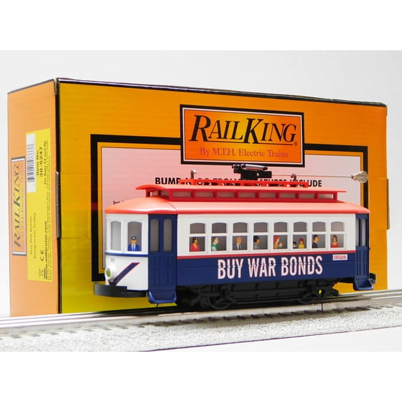 MTH RAILKING WAR BONDS BUMP N GO TROLLEY O GAUGE 30-5247