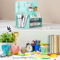 thumbnail image 2 of Vivin Desk Organizer, Small 2 Drawer Unit and Pen Holders, Multi-Purpose Pegboard organizer For Home Office, Mint gree, 2 of 7