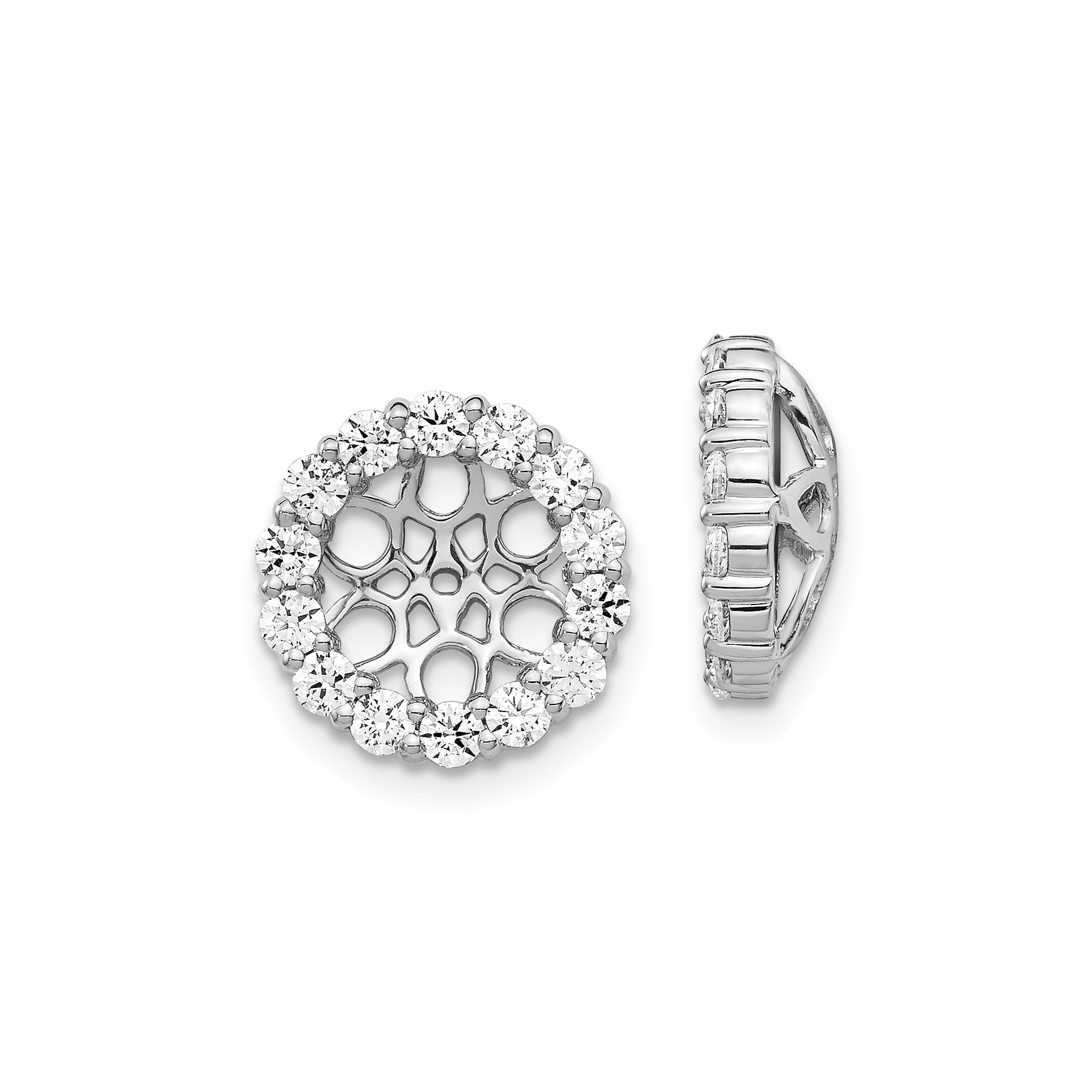 1.0Ct. Natural Diamond Earring Jackets for Studs in 14K White Gold