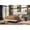 Beige, variant on Tufted Smoke Gray Linen Headboard and Panel Bed Frame in Twin