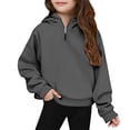 thumbnail image 2 of Mercatoo Girls Half Zipper Sweatshirts Cute Trendy Oversized Ho𝐨dies Fall Pullover Tops for Teen Girls Long Sleeve Sweater Clothes, 2 of 9