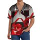 thumbnail image 1 of Balery Red Wine Rose Camisa Casual de Manga Corta con Botones para Hombre, Texturizada, Estilo Cubano, para Playa, Verano-Medium, 1 of 5