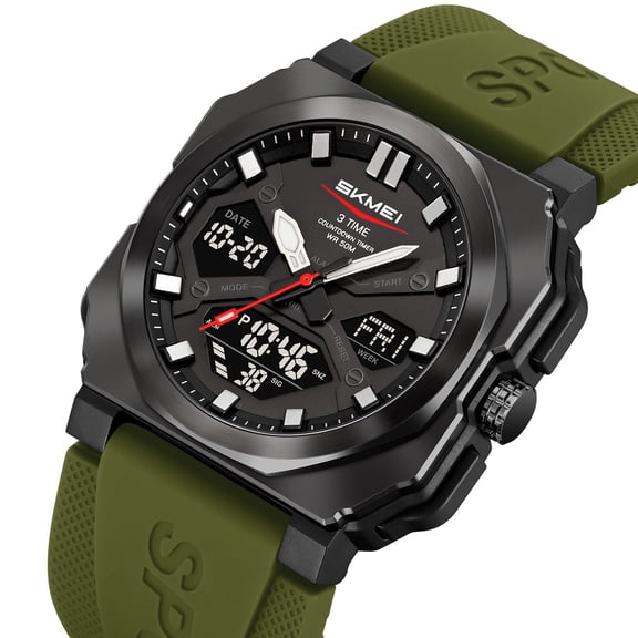 Men's Waterproof Digital Sports Watch with Luminous Display and Long Battery Life, Rugged Outdoor Watch for Hiking, Camping, Running, Swimming and Climbing Activities