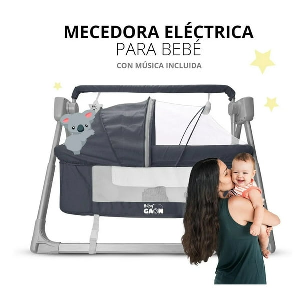 Cuna Cama Mecedora Para Bebe Columpio Electrico Colecho Gaon Gris Gaon A4