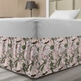 thumbnail image 1 of Aloha Bed Skirt, Illustration of Leafy Frangipani Flowers on Branches Blossoming Botany Scene, Elastic Bedskirt Dust Ruffle Wrap Around for Bedding Decor, 4 Sizes, Blush Multicolor, by Ambesonne, 1 of 2