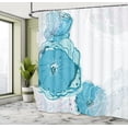 thumbnail image 4 of Ambesonne Floral Shower Curtain, Blue Spring Blossoms, 69"Wx75"L, Blue Seafoam and Coconut, 4 of 4