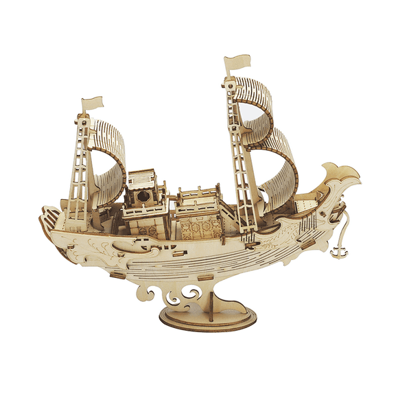 Rolife DIY Wood Crafts TG307 Japanese Diplomatic Ship Model Kit 3D Wooden Puzzles For Kids