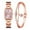Pink, variant on Apmemiss Clearance Fashion Women Crystal Golden Stainless Steel Analog Quartz Wrist Watch