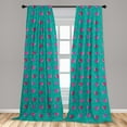 thumbnail image 5 of Ambesonne Valentines Curtains, Celebration Romance, Pair of 28"x95", Red Fuchsia Teal, 5 of 5