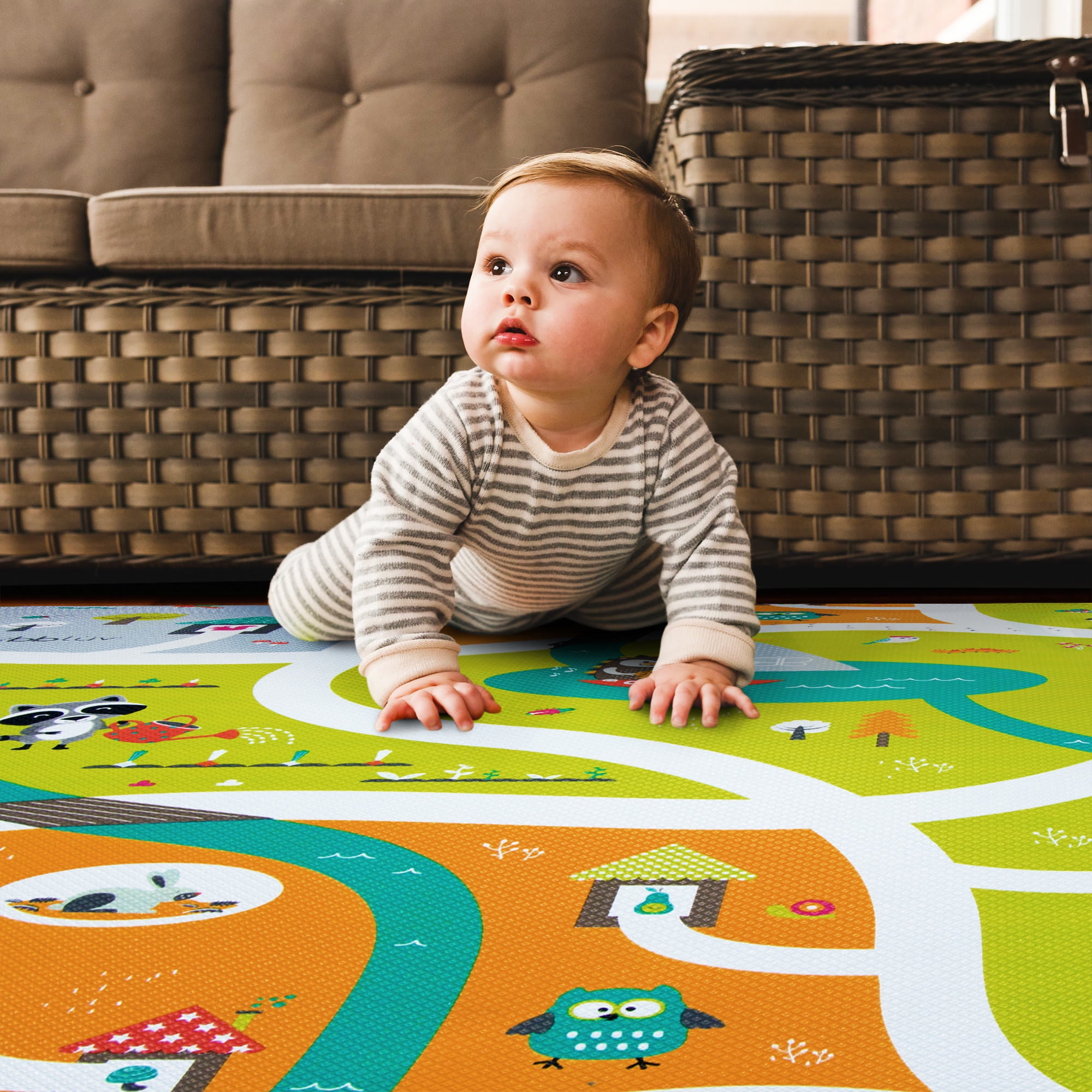 bbluv Multi - Reversible and Safe Playmat - Waterproof, easy to clean with enviromental friendly material and no chemicals