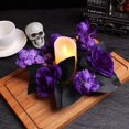 thumbnail image 2 of PEIXUN Halloween Rose Candle Wreath Decorative Artificial Flower Vine Ring Tabletop Decoration Prop, 2 of 6