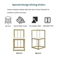 thumbnail image 4 of 7-Piece Dining Table and Chairs Set for 6, 55 Inch Faux Marble Dining Room Table Set with 6 Chairs, Compact Kitchen Table Set Breakfast Nook Set for Living Room Small Space, Golden+White, 4 of 7