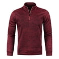 thumbnail image 1 of Men's Half Zip Pullover Without Hood Men for Solid Work Jumper Oversize Winter Sports Work Jumper Sweater Men, 1 of 4