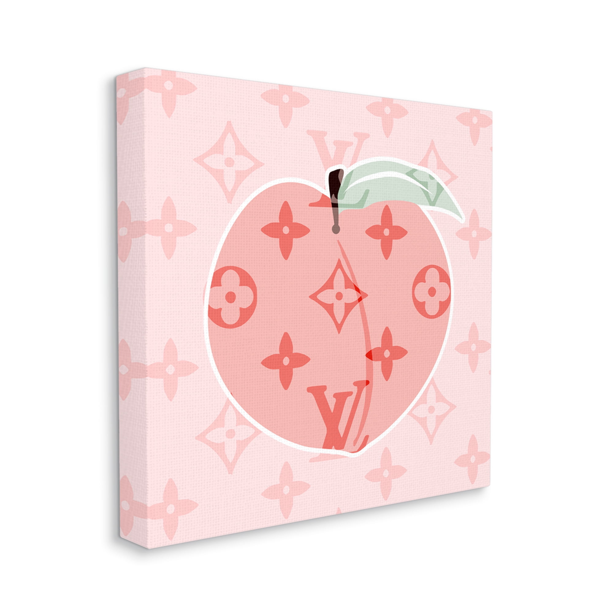 Stupell Industries Pink Patterned Peach Food & Beverage Painting Gallery Wrapped Canvas Print Wall Art, 17 x 17