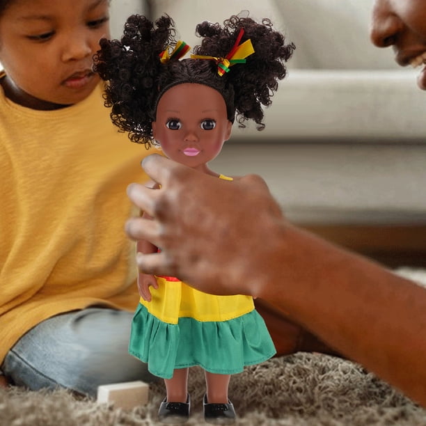 Muñeca Negra, Muñeca Africana Para Niñas, Adorable Explosión De Cabello Para Niños