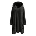 thumbnail image 5 of Black Hoodies for Women's Double Velvet Autumn and Winter Fluffy Large Profile Long Sleeved Casual Warm Long Sleeved Plush Sweatshirt with Pockets Fall Tops for Women 2025, 5 of 6