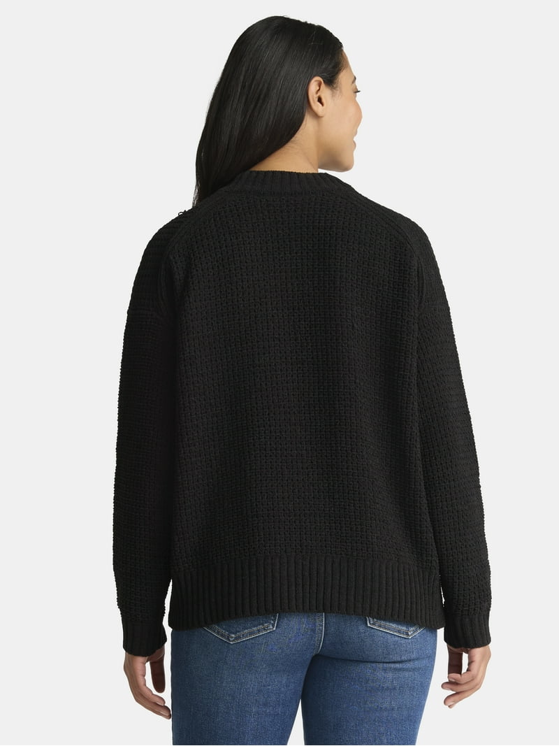 激安　美品　TTTMSW knit cardigan Lサイズ Time and Tru Women's Chenille Cardigan Sweater, Midweight, Sizes