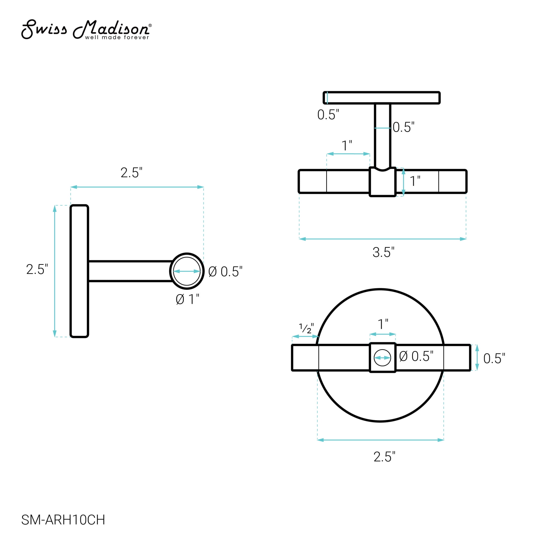 Verre Acrylic Bathroom Robe Hook in Chrome