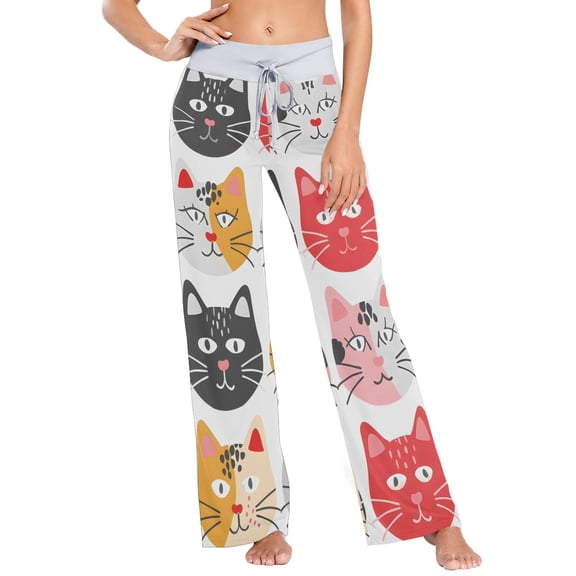 Cat Womens Sleep Pajama Pants Waistband Lounge Sleepwear Pjs Sweatpants Yoga Pants