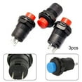 thumbnail image 2 of Kairuite 3X Push Button ON-OFF Switch 12mm Round Latching SPST For Car Dash Boat 12v-250v, 2 of 3