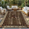 thumbnail image 3 of Fsddascl Texas Star Brown Outdoor Rug for Patio/Deck/Porch, Non-Slip Large Area Rug 4 x 6 Ft, Farmhouse Vintage Wood Grain Indoor Outdoor Rugs Washable Area Rugs, Reversible Camping Rug Carpet, 3 of 5
