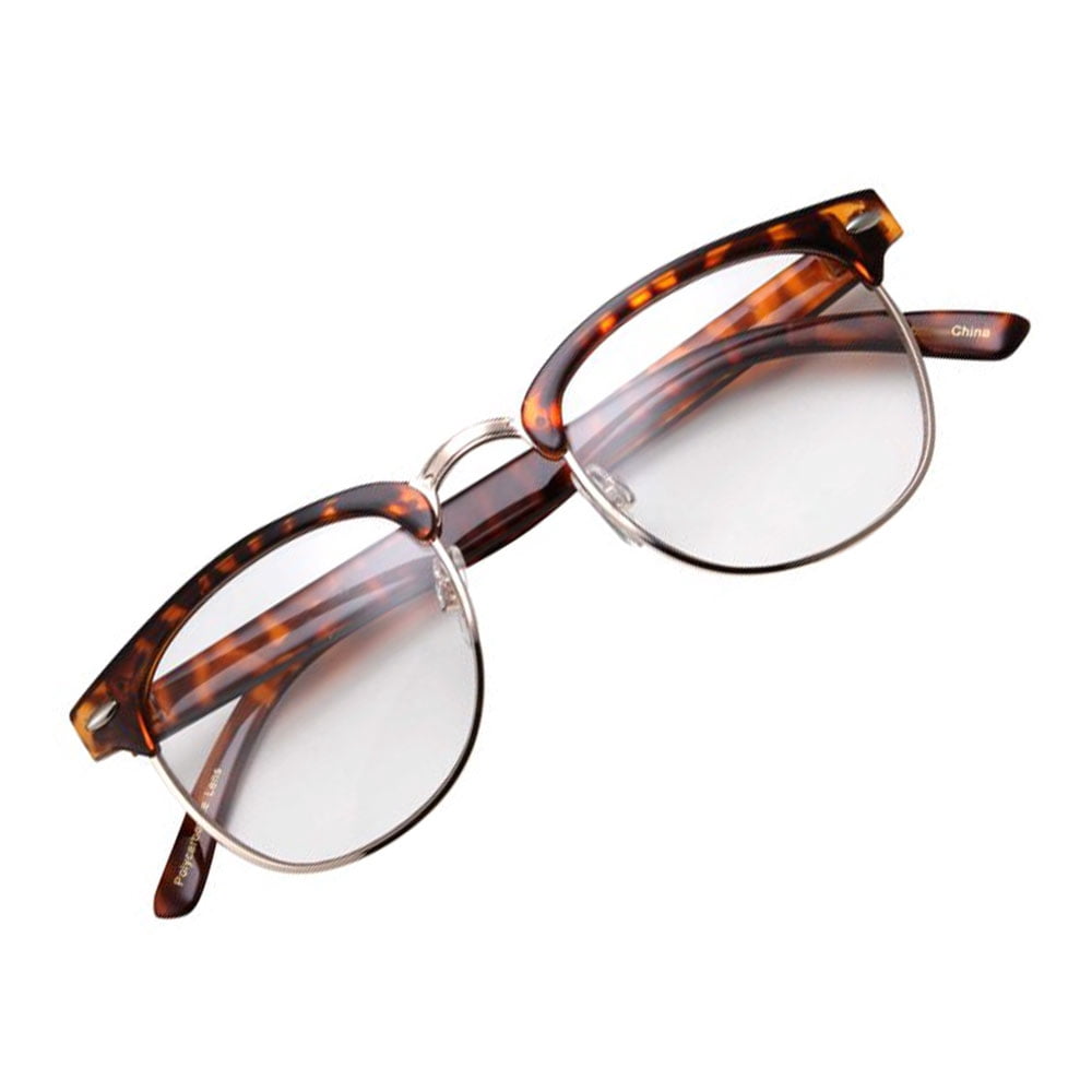 grinderPUNCH Mens Half Frame Non Prescription Glasses Clear Lens Adult Reading Glasses