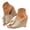 Beige, variant on Wedge Sandals for Women Square Open Toe Comfortable Canvas Dressy Slides Crochet Flower Casual Low Heel Mules Size 6-10
