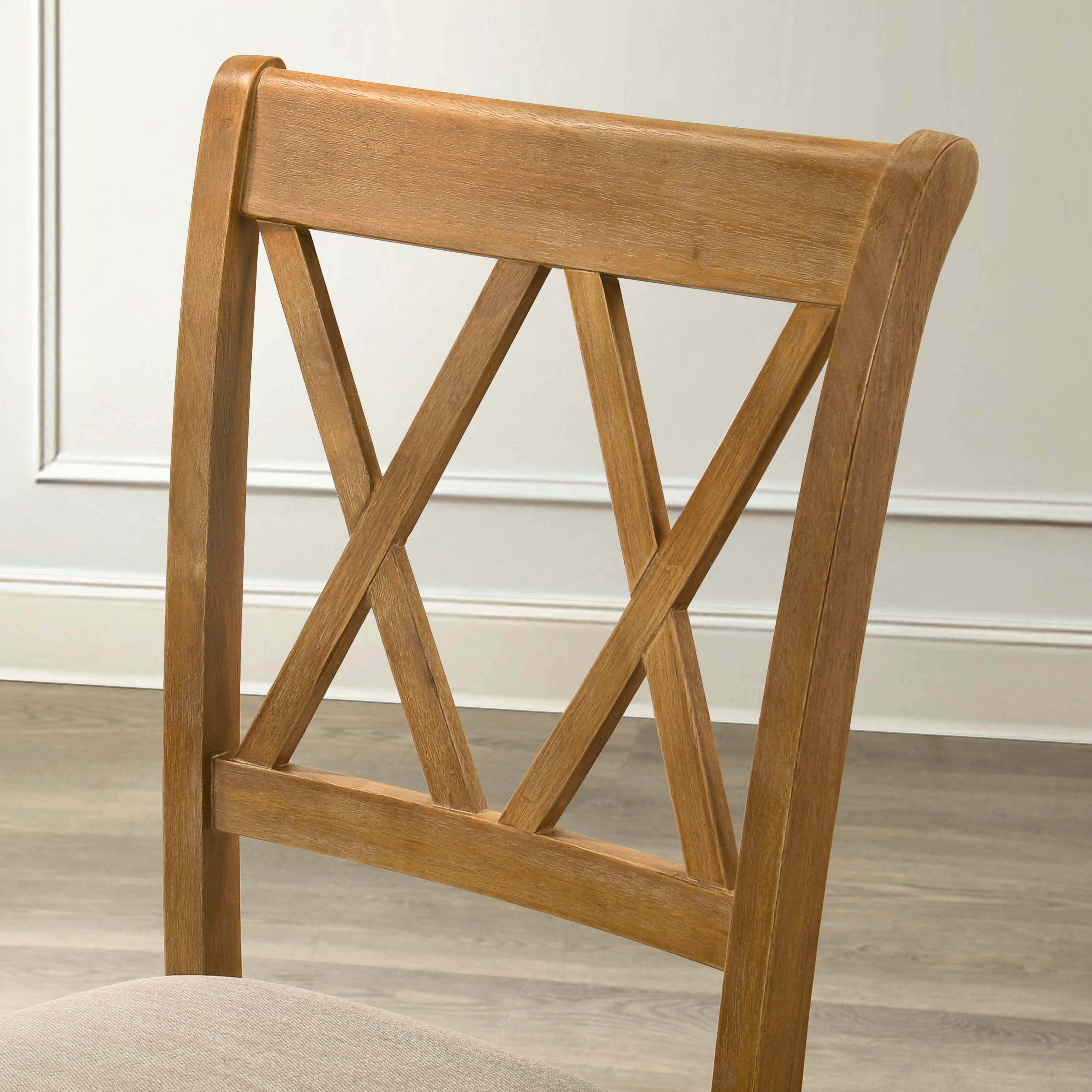 Roundhill Furniture Windvale Dining Chair, Set of 2, Cottage Oak
