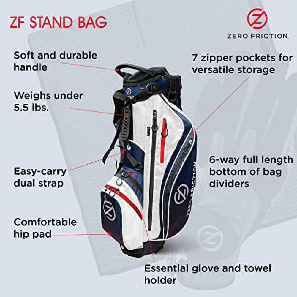 Zero Friction Navy Golf Stand Bag, Golf Towel and Glove Included