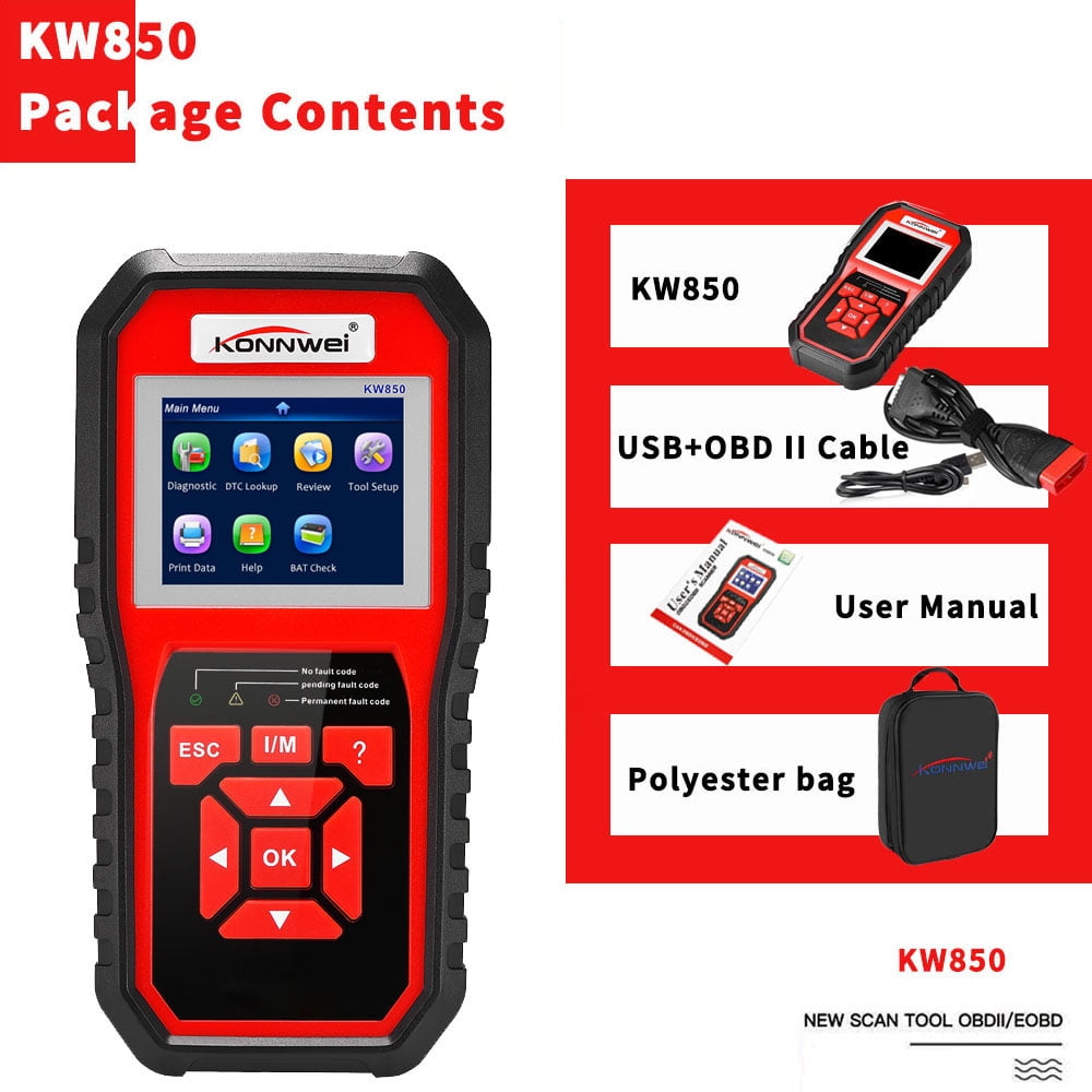 KONNWEI OBDII Scanner Code Reader (KW850) Professional OBDII Anto