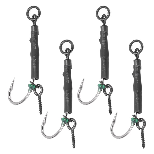 Equipo de pesca de carpa Ronnie Rig, aparejo de pesca con bucle de tornillo mate con revestimiento de PTFE para agua dulce y salada, 4 # con púas