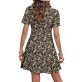 thumbnail image 2 of Fantaslook Summer Dresses for Women Short Sleeve Pleated Floral Dresses Tunic Crew Neck Shirts Dress, 2 of 5