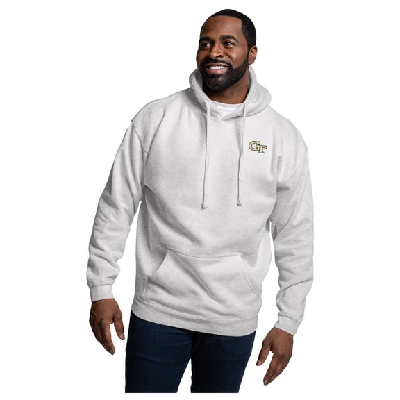 Men's-League Collegiate Wear  Heather Gray Georgia Tech Yellow Jackets Essentials 2.0 Fleece Pullover Hoodie