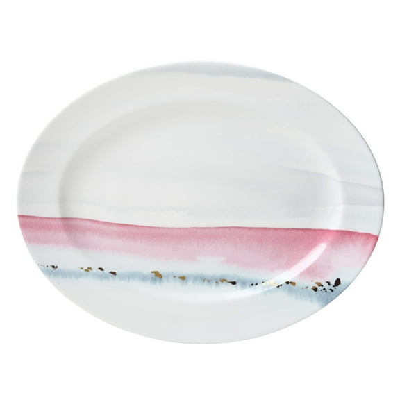 Lenox Watercolor Horizons Serving Platter, 3.75 LB, Taupe/Grey
