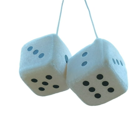 YIFAEUX Plush Dice Pendant with Lanyard Vintage Charm Car Hanging Ornament Stress Relief Toy for Car Interior Rearview Mirror Decoration
