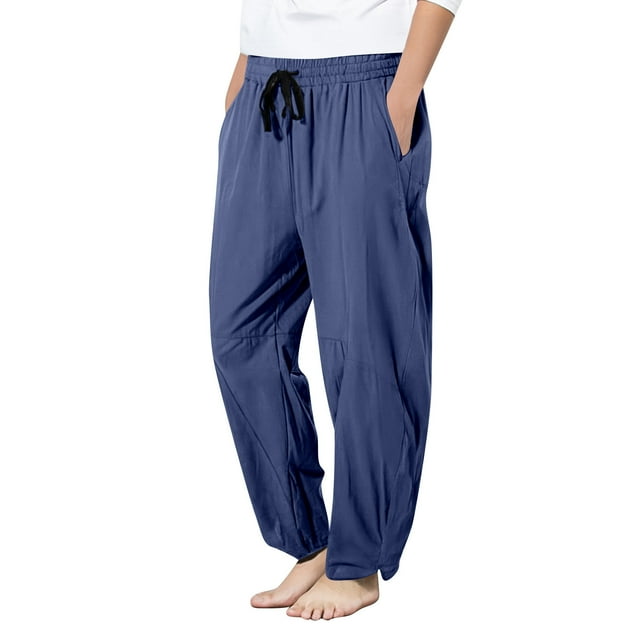 Men's Solid Color Loose Breathable Casual Pants - High-Quality Daily Wear Trousers with Size Chart