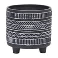 thumbnail image 4 of Modern Footed Planters for Home Decor - Flower Pots for Indoor and Outdoor Plants - Decorative Plant Pots for Living Room, Patio Accent, or Plant Stand Indoor - Set of 2, 8", 6", Black & White, 4 of 8