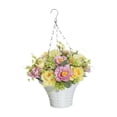 thumbnail image 2 of deevoka Artificial Hanging Flowers in Basket Chain Flower Pot for Garden Spring Lawn F, 2 of 9