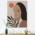 thumbnail image 2 of Designart ' Retro Minimal Portrait of Young Girl ' Modern Canvas Wall Art Print, 2 of 4