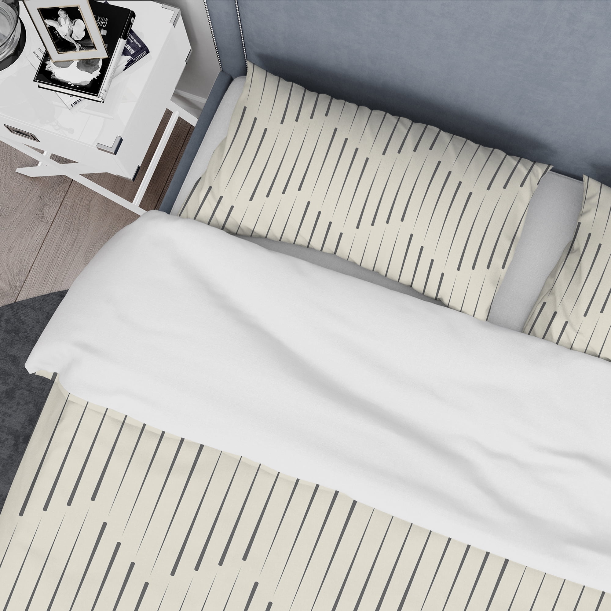 Designart 'Zigzag Background Minimal Striped Design' Scandinavian Duvet Cover Set