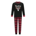thumbnail image 2 of Hirigin Family Christmas Pajamas Matching Sets Elk Print Long Sleeve Round Neck Tops/Romper Plaid Trousers, 2 of 6