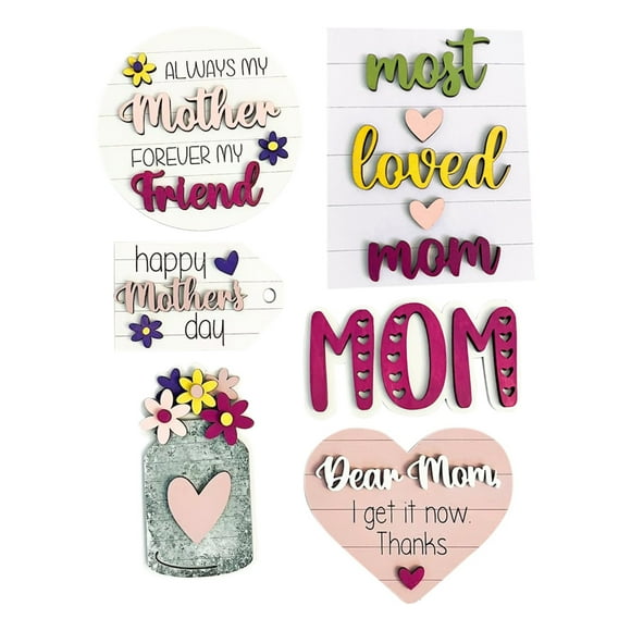 adviicd 1 Set Of Mother's Day Layered Tray Mother Tier Tray Hierarchical Tray Decorative Set Summer Rural Farmhouse Decorative Wooden Kitchen Hierarchical Tray Commemorative Gift