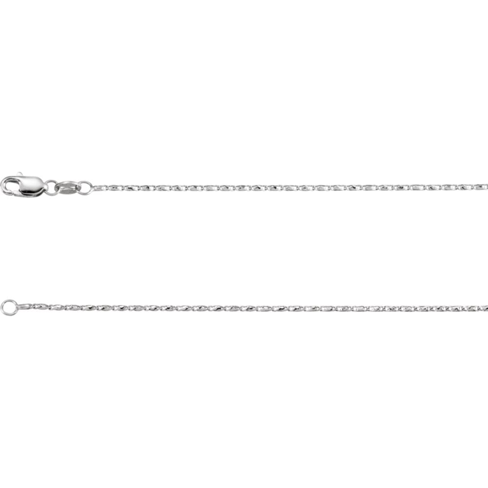 Jewels By Lux 14k White Gold 1mm Singapore Chain CARDED