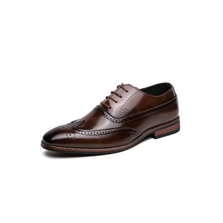 

Fangasis Mens Flats Lace Up Moccasins Low Top Loafers Party Formal Oxford Shoes Classic Flat Dress Shoe Brown 6.5