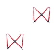 thumbnail image 3 of pitrice Unisex Brace Replacement Korean Easy Matching Elastic Back Braces Red 2Set, 3 of 6